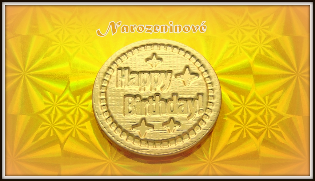 Čokoládová mince narozeniny-Happy Birthday ! č.1  999-002-001