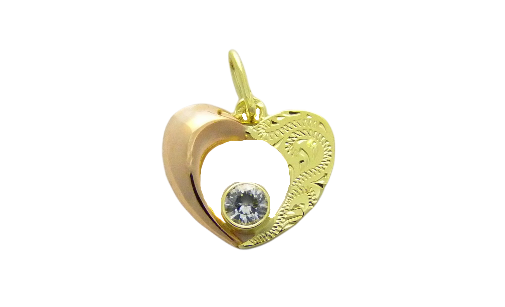 Přívěsek srdce plastické ryté s kamínkem 0,85g/ks 454-008-370K