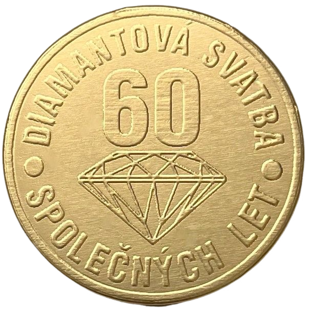 Čokoládová mince svatební - Diamantová svatba 60 společných let 999-001-014