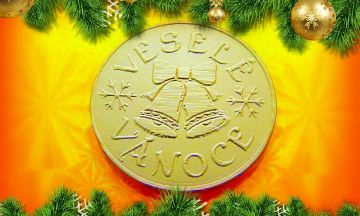 Čokoládová mince sváteční-Veselé Vánoce zvonky 999-005-001