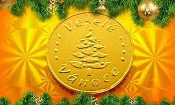 Čokoládová mince sváteční - Veselé Vánoce stromeček 999-005-005