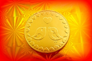 Čokoládová mince zamilovaní ptáčci 999-005-023
