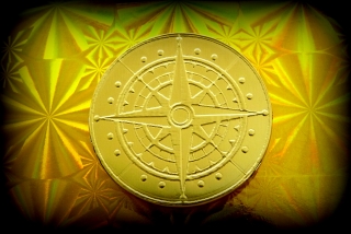 Čokoládová mince pirátský poklad vzor kompas 999-006-004