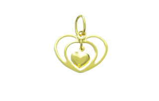 Přívěsek srdce prořezávané s visacím srdíčkem 0,54g/ks 454-001-409