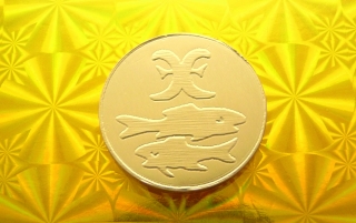 Čokoládová mince narozeniny měsíční znak RYBY 999-002-102