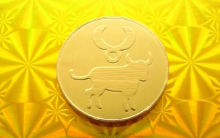 Čokoládová mince narozeniny měsíční znak BÝK 999-002-104