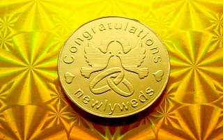 Čokoládová mince svatební - Congratulations newlyweds 999-001-005