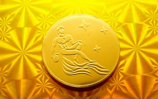 Čokoládová mince narozeniny měsíční znak VODNÁŘ hvězdy 999-002-121