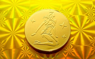Čokoládová mince narozeniny měsíční znak PANNA hvězdy 999-002-128