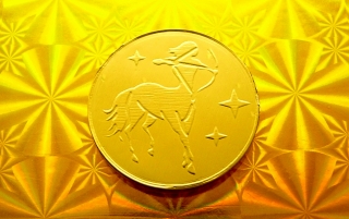 Čokoládová mince narozeniny měsíční znak STŘELEC hvězdy 999-002-131