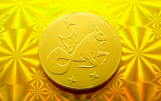 Čokoládová mince narozeniny měsíční znak KOZOROH hvězdy 999-002-132