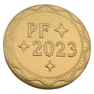 Čokoládová mince PF ozdobný rámeček hvězdy 999-008-004