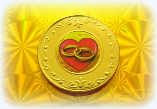Čokoládová mince svatební - kombi ražba potisk ( vzor 1 ) 999-001-007