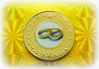 Čokoládová mince svatební kombi ražba potisk ( vzor 2 ) 999-001-008