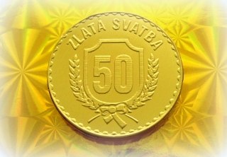 Čokoládová mince svatební Zlatá svatba 50 999-001-012