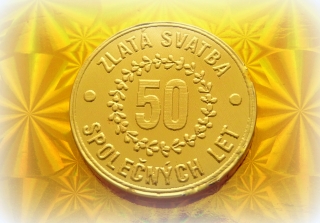Čokoládová mince svatební - Zlatá svatba 50 společných let 999-001-013